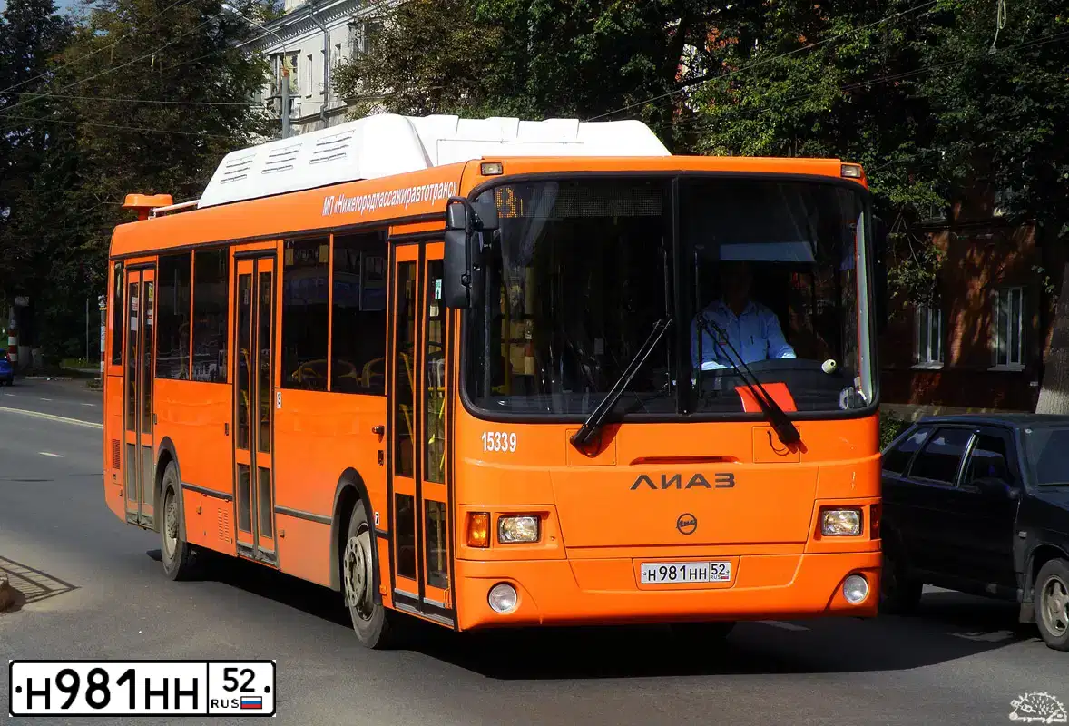Фото автомобиля LIAZ 5256, 2014 — госномер Н981НН52. Цвет: Оранжевый