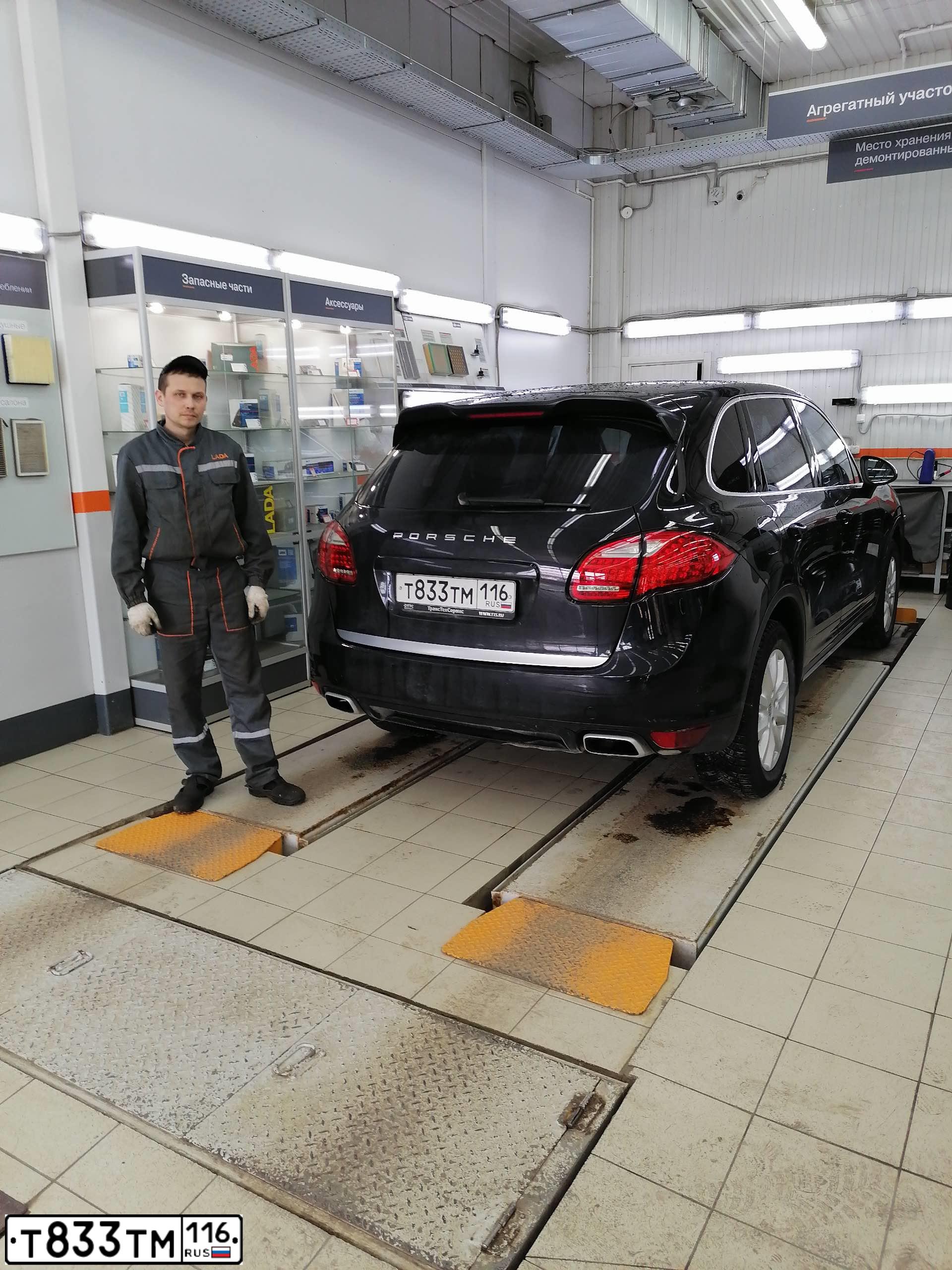 Фото автомобиля PORSCHE CAYENNE, 2014 — госномер К158ТХ12. Цвет: ЧЕРНЫЙ