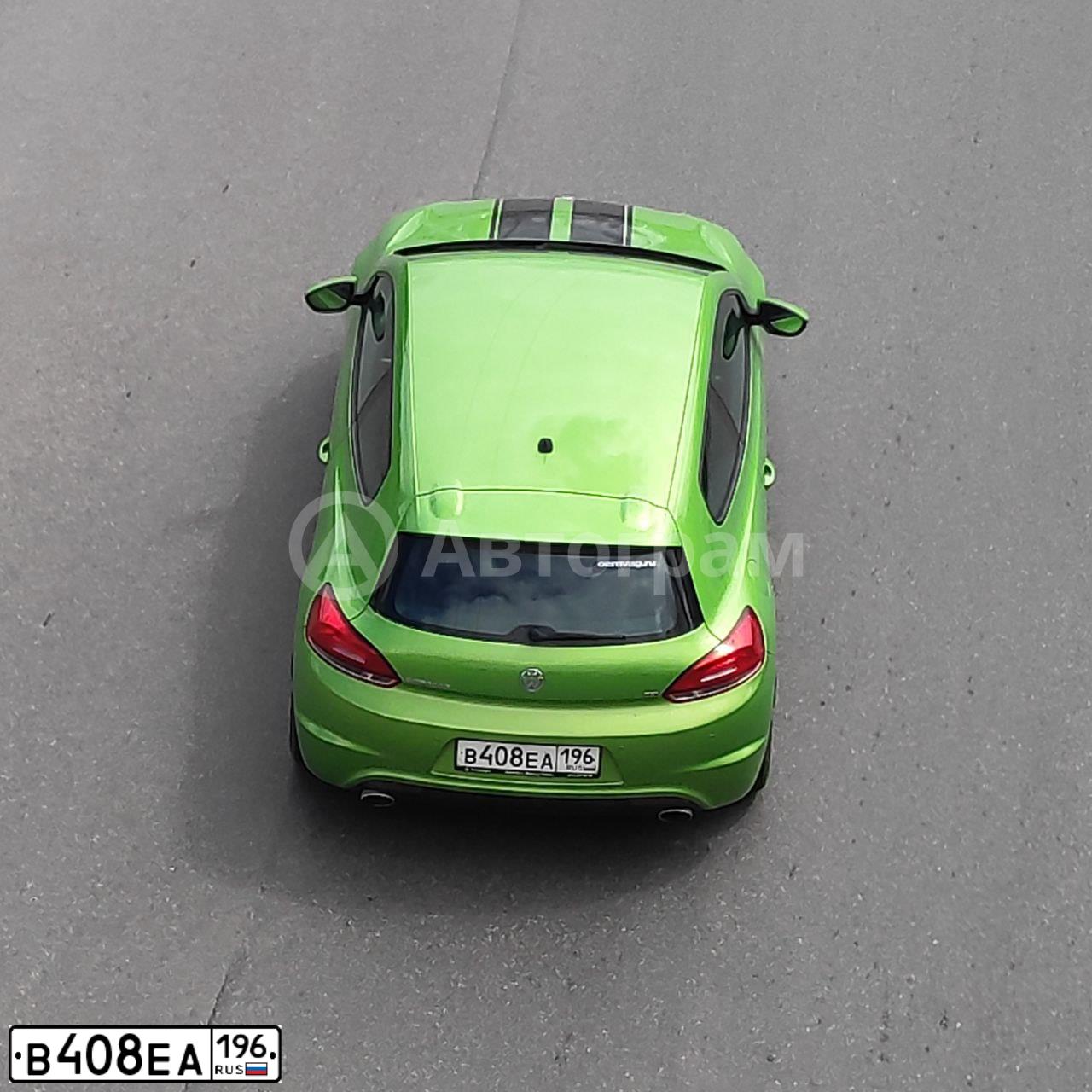 Фото автомобиля VOLKSWAGEN SCIROCCO, 2013 — госномер В408ЕА196. Цвет: СВЕТЛО-САЛАТОВЫЙ