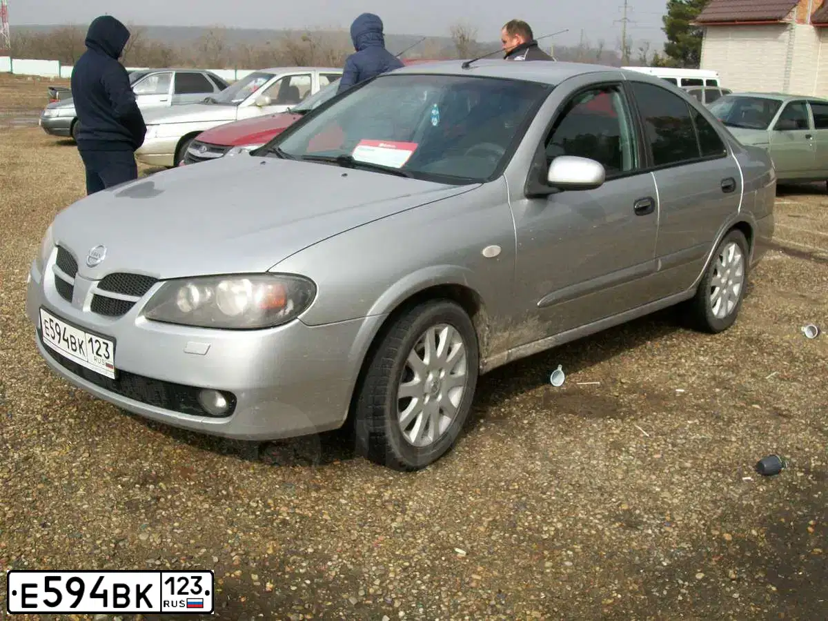 Фото автомобиля NISSAN ALMERA, 2006 — госномер Е594ВК123. Цвет: СЕРЕБРИСТЫЙ