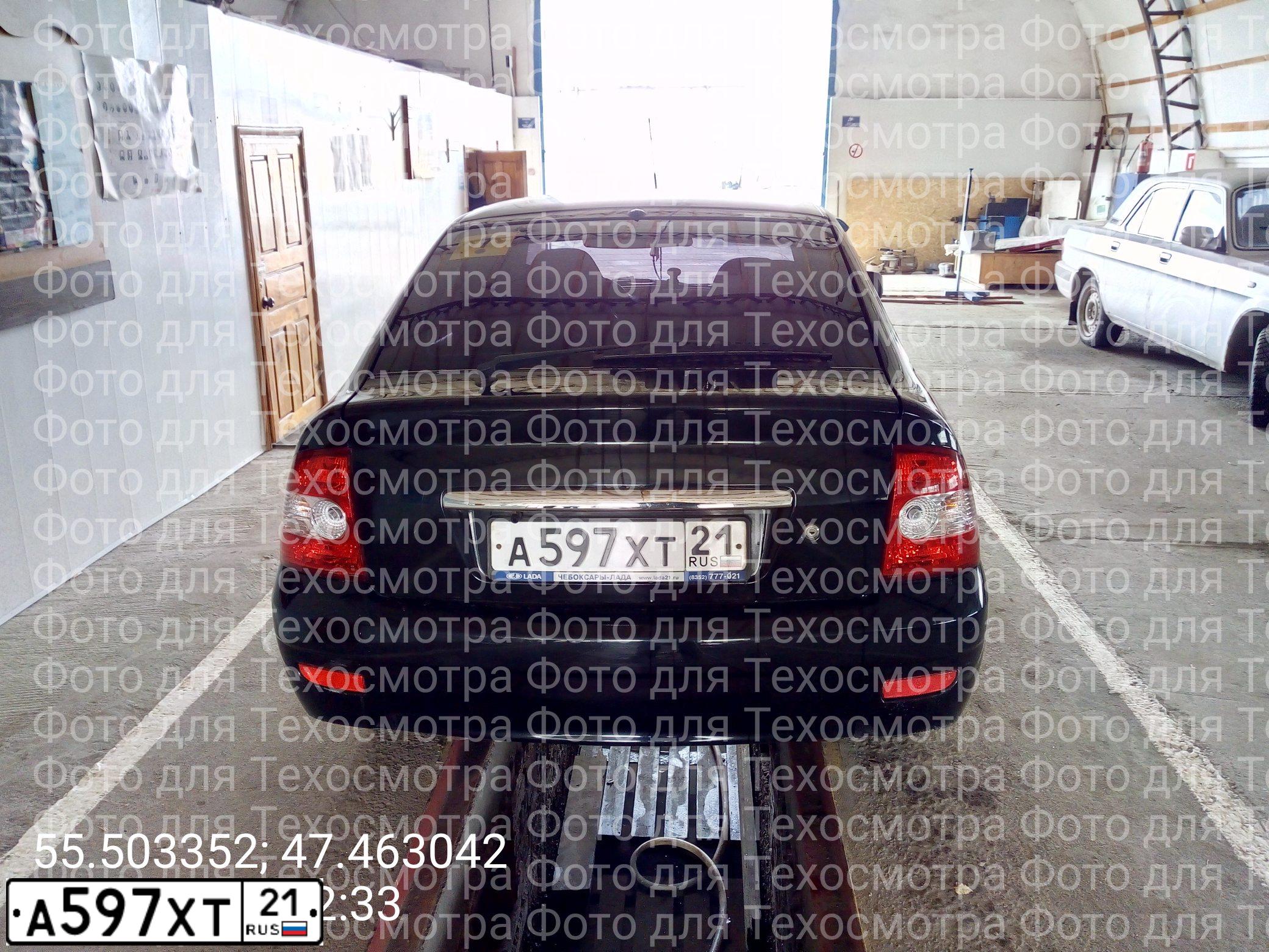 Фото автомобиля LADA 2172 PRIORA, 2011 — госномер А597ХТ21. Цвет: Сине-Черный