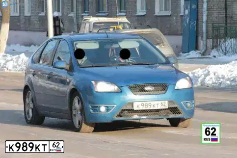 Фото автомобиля FORD FOCUS, 2006 — госномер К989КТ62. Цвет: ГОЛУБОЙ