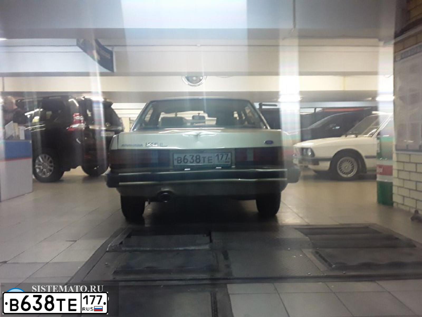 Фото автомобиля FORD GRANADA, 1984 — госномер В638ТЕ177. Цвет: СВЕТЛО-БЕЖЕВЫЙ