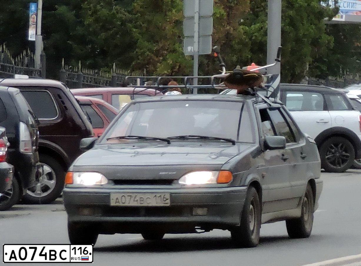 Фото автомобиля LADA 2115 SAMARA, 2007 — госномер А074ВС116. Цвет: СЕРО СИНЕ ЗЕЛЕНЫЙ