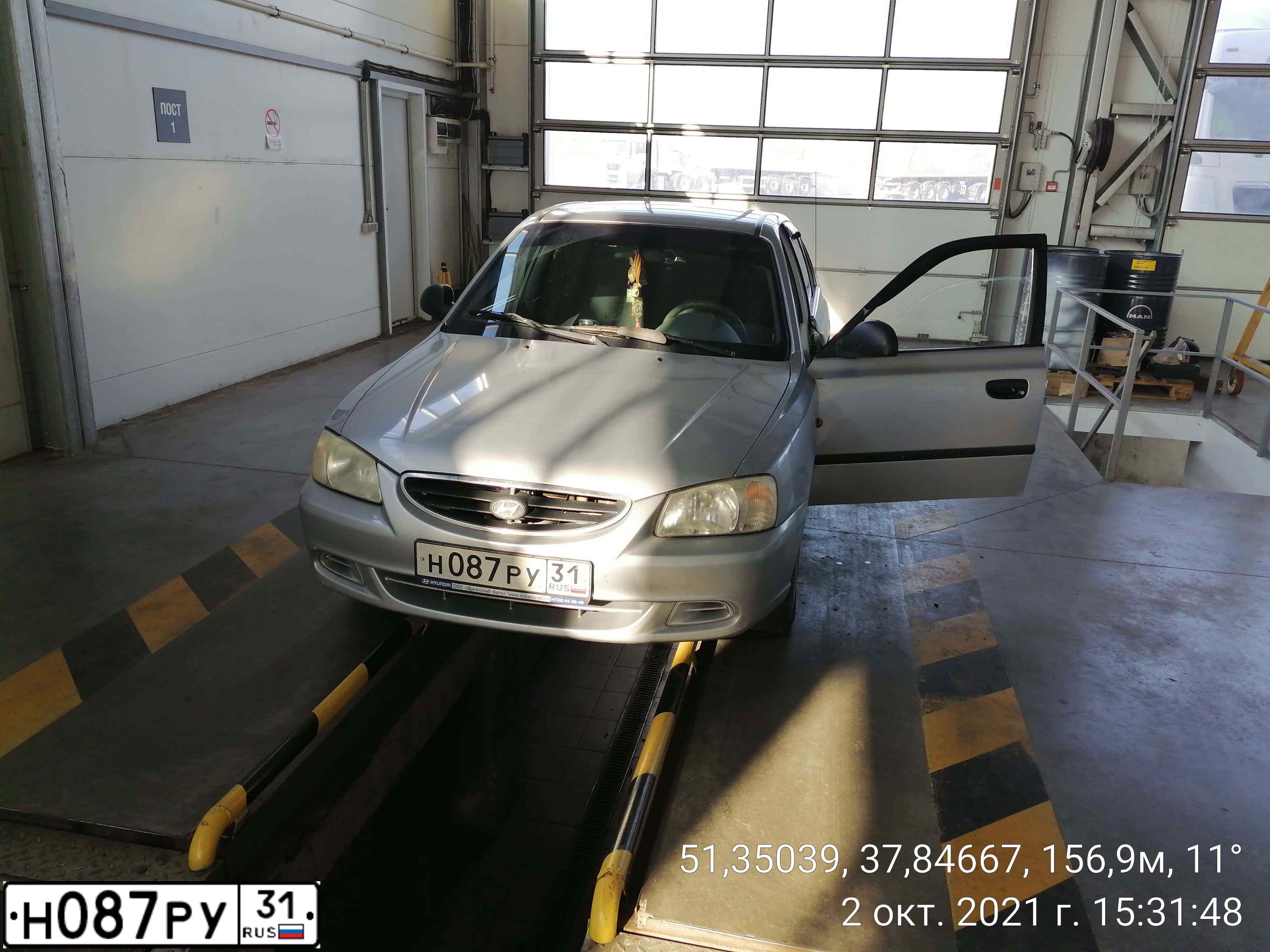 Фото автомобиля TAGAZ ACCENT, 2008 — госномер Н087РУ31. Цвет: СЕРЕБРИСТЫЙ
