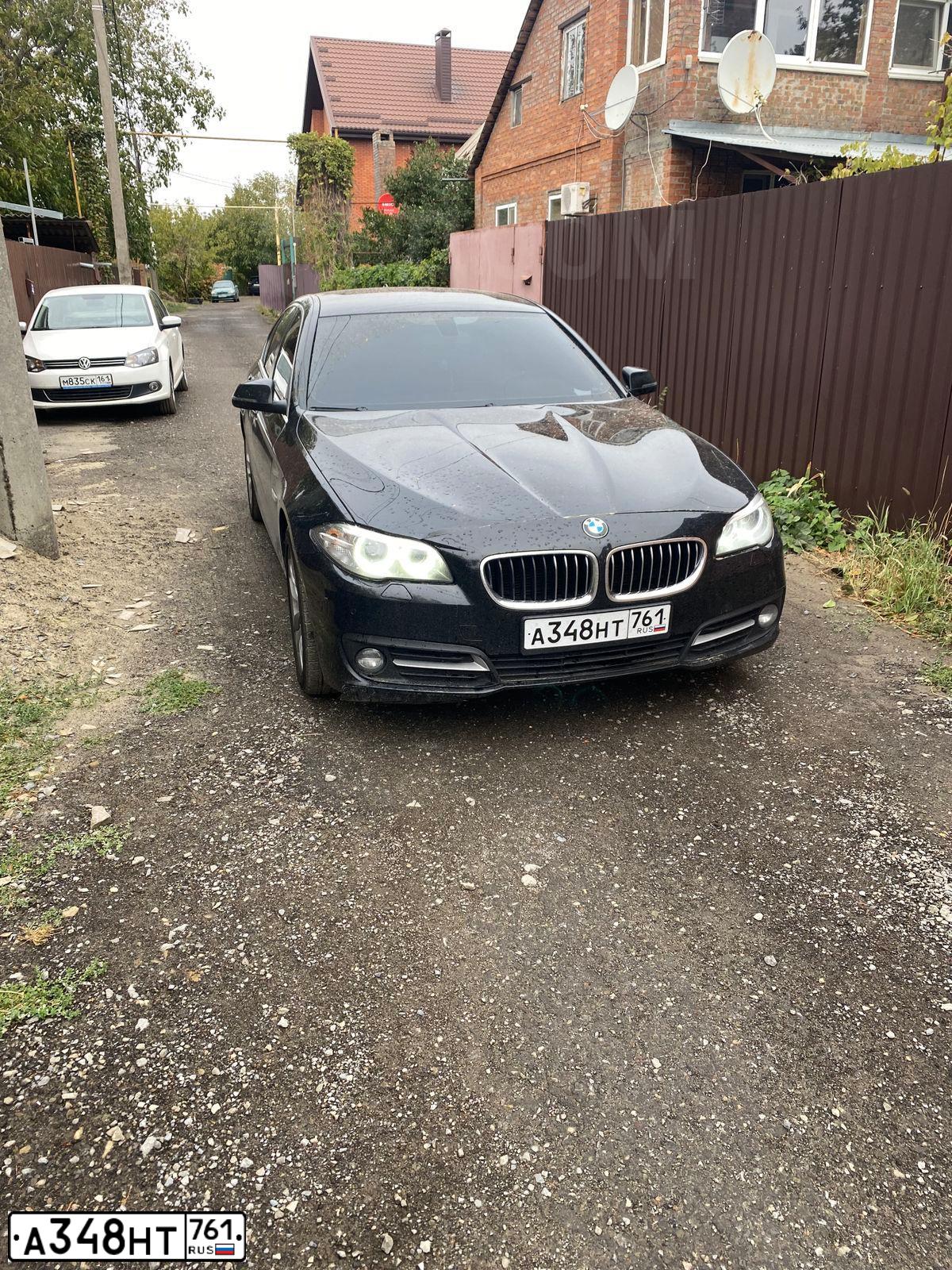 Фото автомобиля BMW SERIE 5, 2016 — госномер А348НТ761. Цвет: ЧЕРНЫЙ