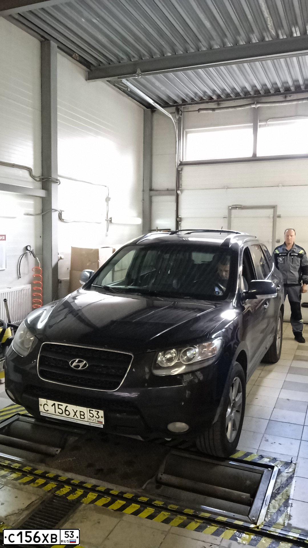 Фото автомобиля HYUNDAI SANTA FE, 2008 — госномер К086АТ147. Цвет: ЧЕРНЫЙ