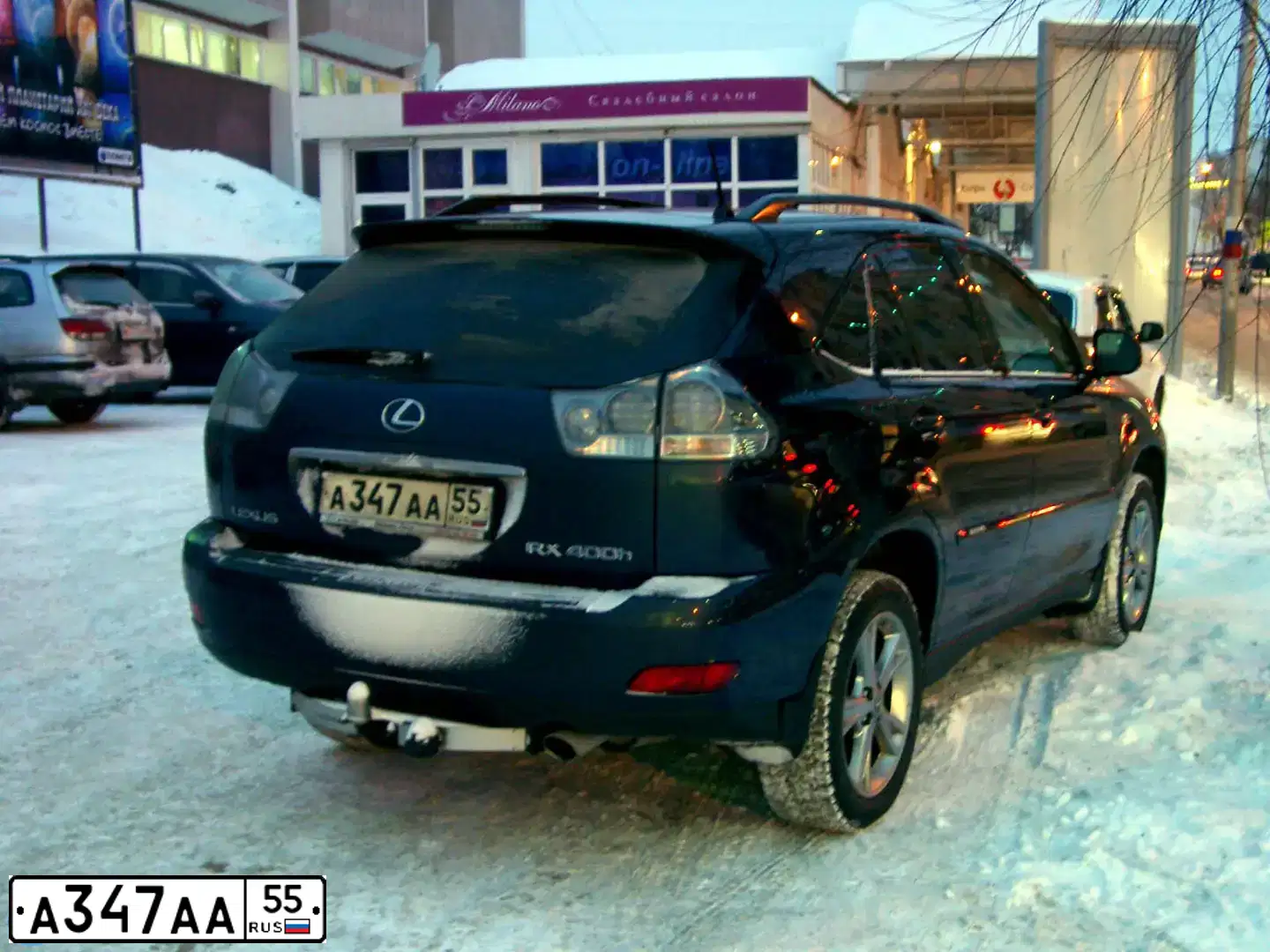 Фото автомобиля LEXUS RX, 2007 — госномер А347АА55. Цвет: ТЕМНО-СИНИЙ