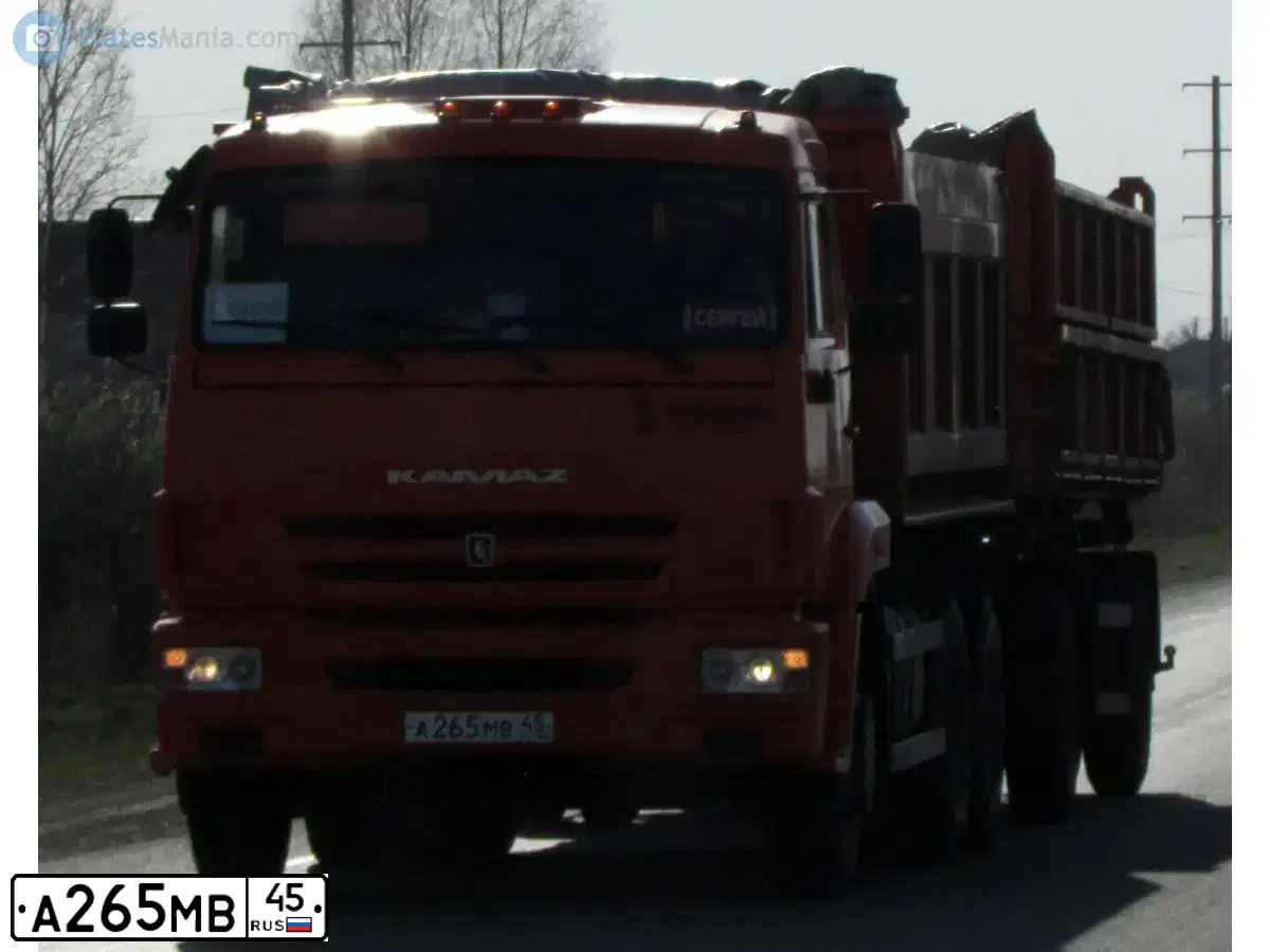 Фото автомобиля KAMAZ 65115 /6X4/, 2016 — госномер А265МВ45. Цвет: Оранжевый RAL 2009