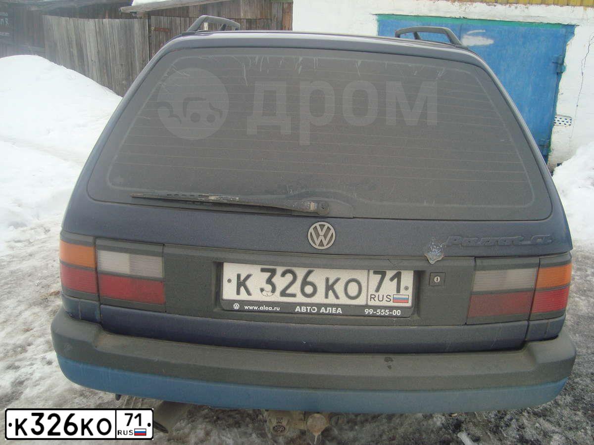 Фото автомобиля VOLKSWAGEN PASSAT, 1991 — госномер К425ЕА71. Цвет: синий