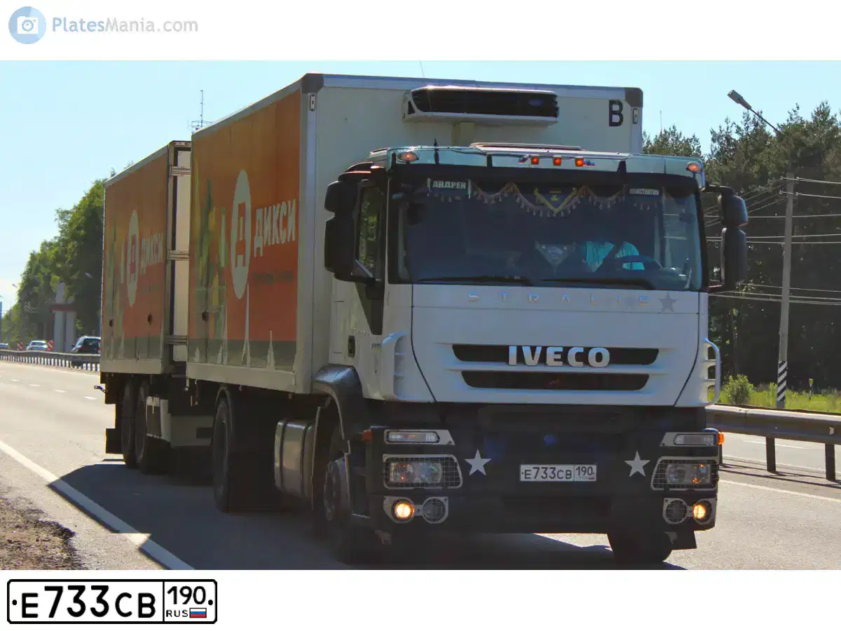 Фото автомобиля IVECO STRALIS, 2011 — госномер Е733СВ190. Цвет: ЧЕРНЫЙ