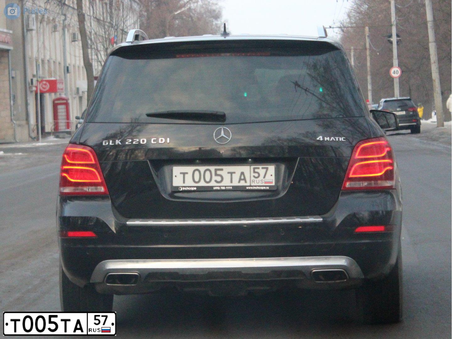 Фото автомобиля MERCEDES GLK-KLASSE, 2014 — госномер В009СО57. Цвет: ЧЕРНЫЙ