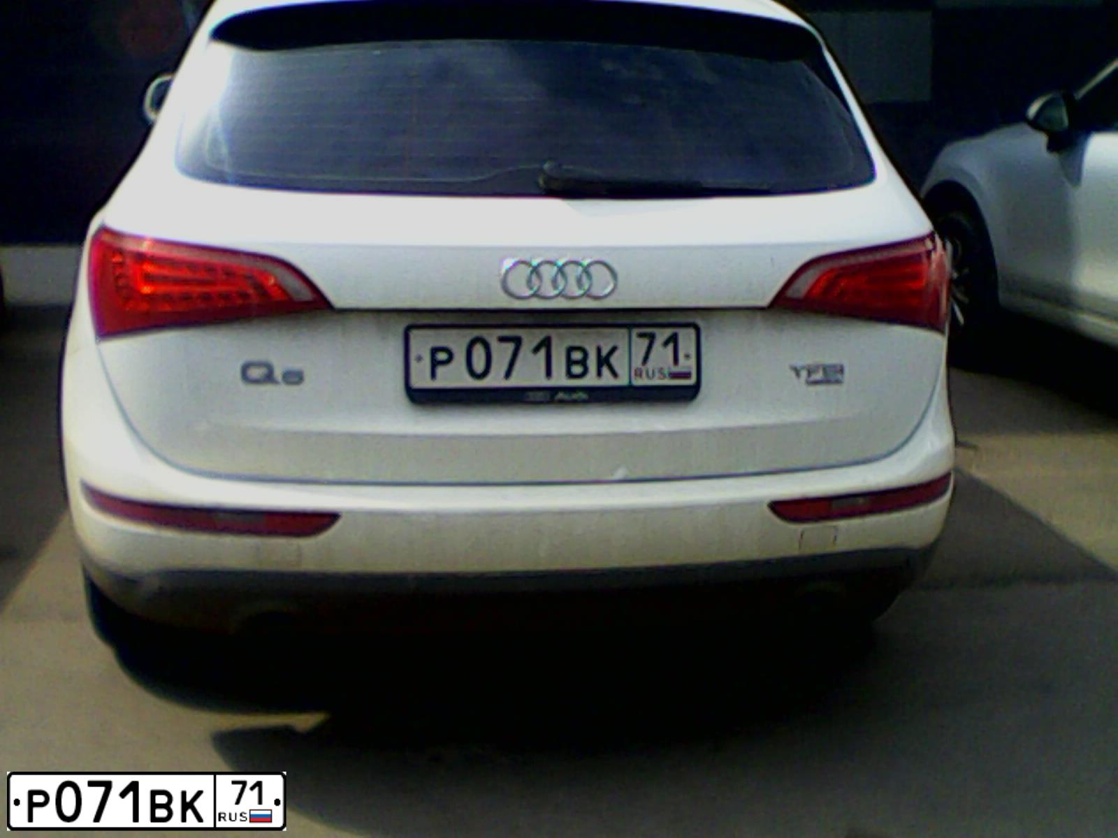 Фото автомобиля AUDI Q5, 2012 — госномер А607СУ57. Цвет: Белый