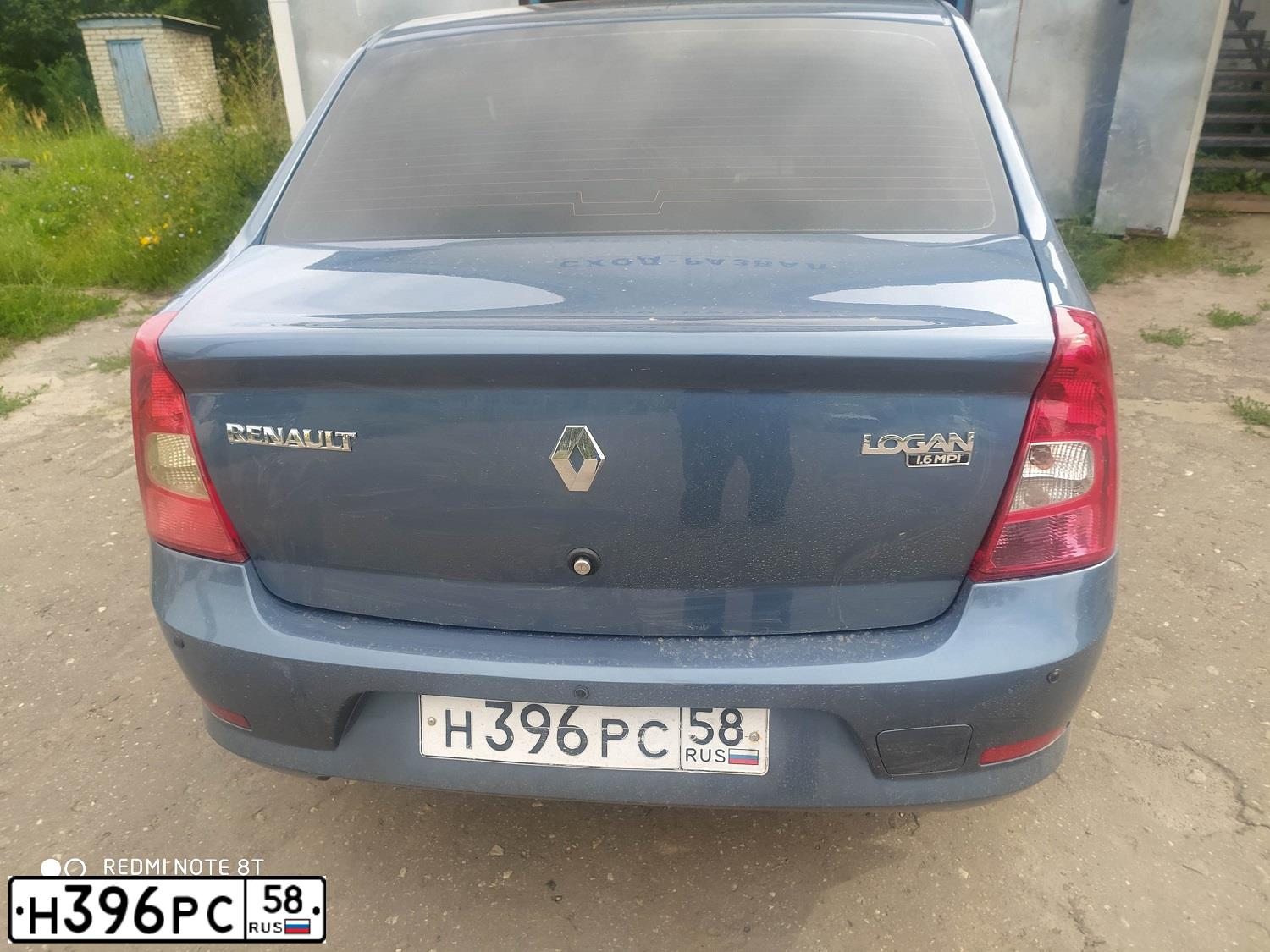 Фото автомобиля RENAULT LOGAN, 2011 — госномер Н396РС58. Цвет: СИНИЙ