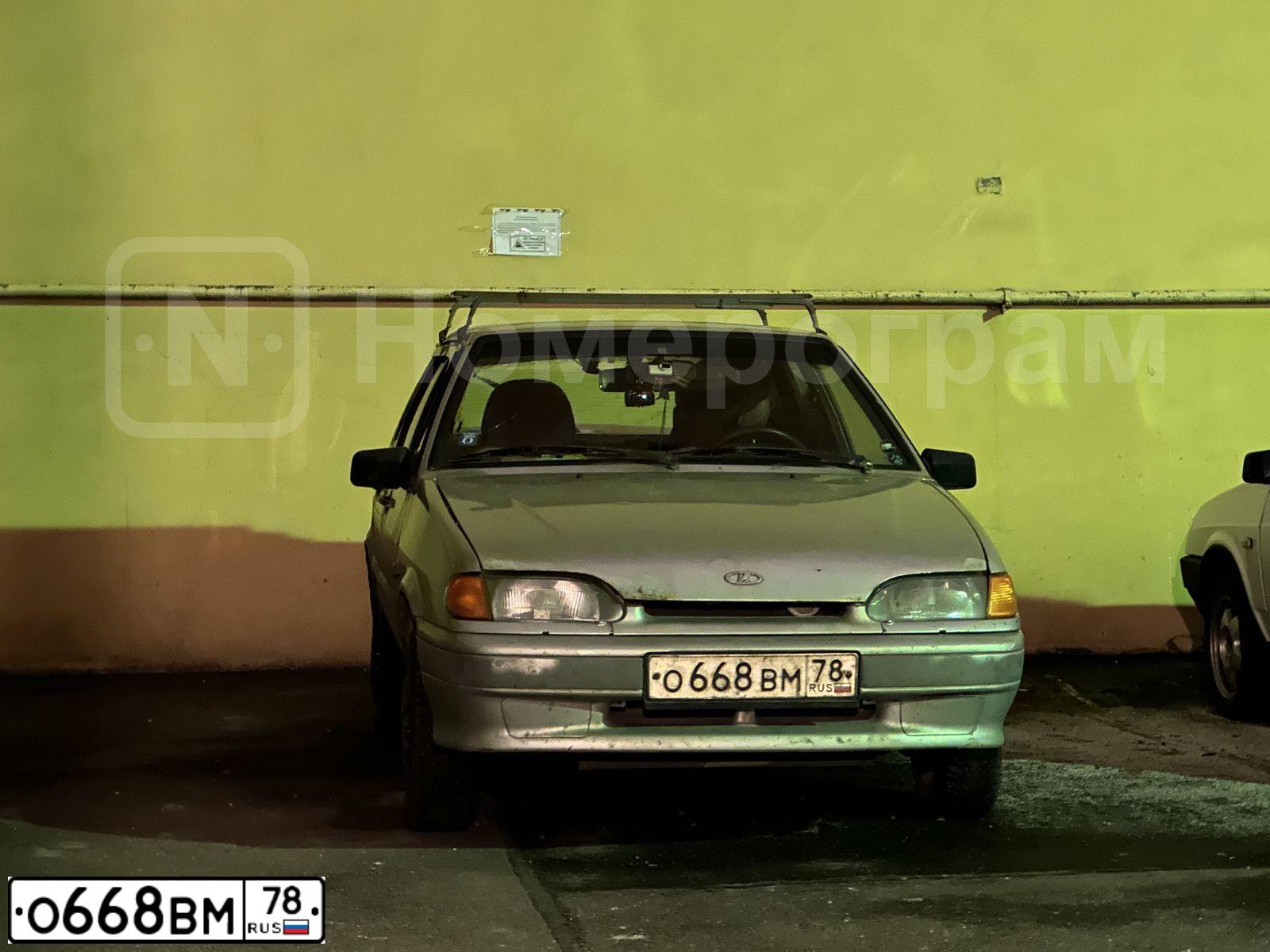 Фото автомобиля LADA 2114 SAMARA, 2004 — госномер О668ВМ78. Цвет: СЕРЕБРИСТЫЙ