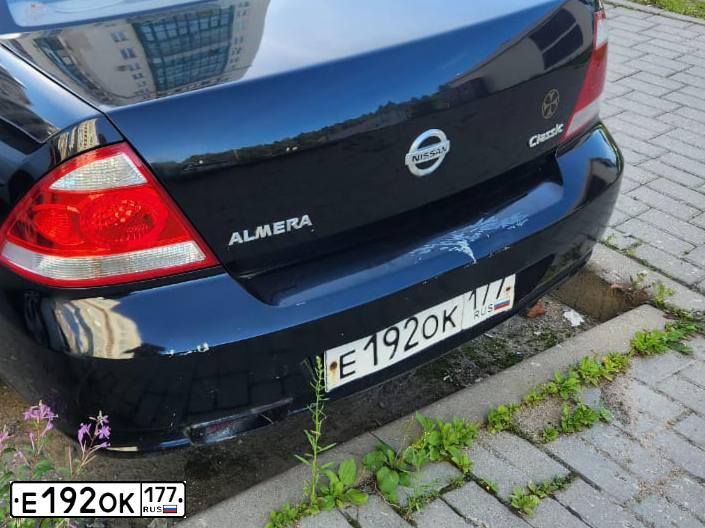 Фото автомобиля NISSAN ALMERA, 2006 — госномер Е192ОК177. Цвет: ЧЕРНЫЙ