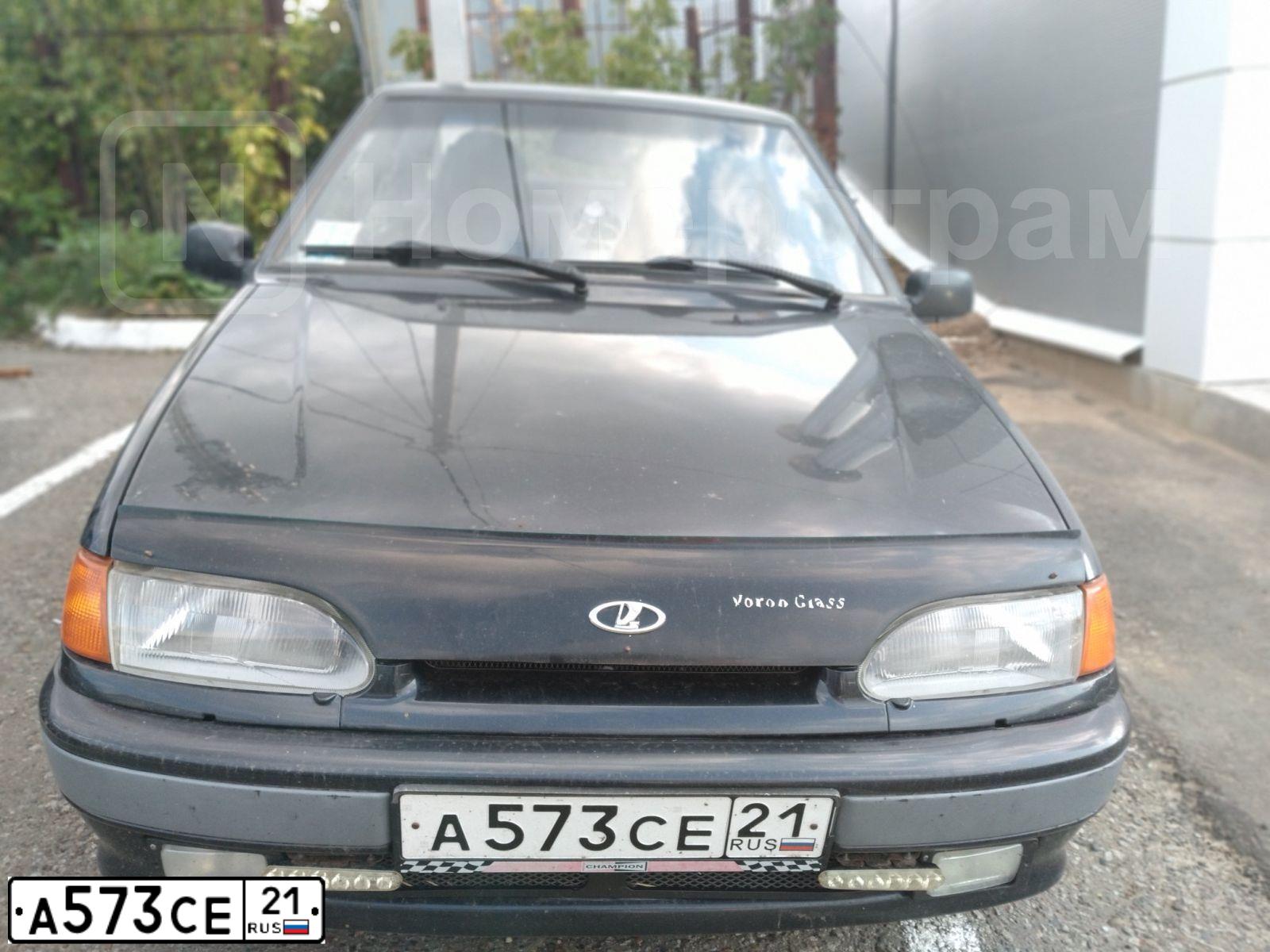 Фото автомобиля LADA 2115 SAMARA, 2005 — госномер А573СЕ21. Цвет: ГРАФИТОВЫЙ МЕТАЛИК