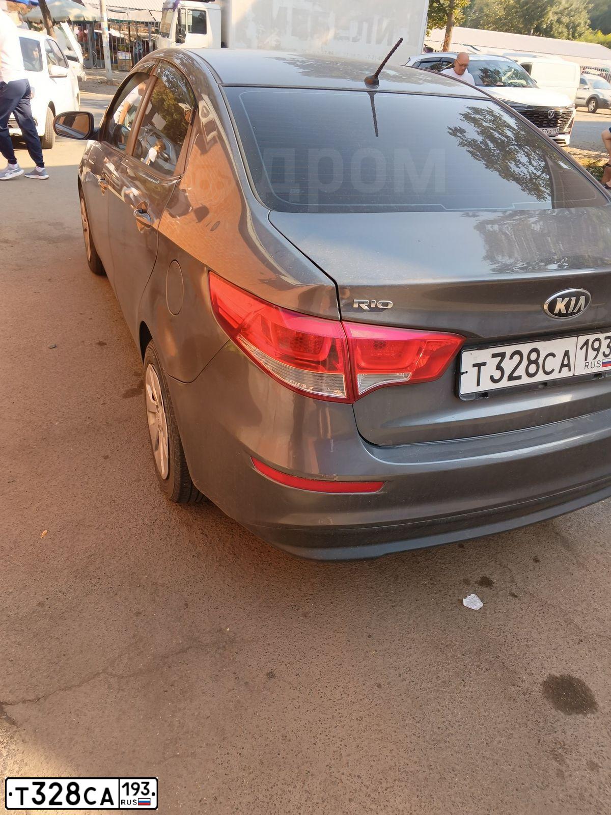 Фото автомобиля KIA RIO, 2015 — госномер Т328СА193. Цвет: ТЕМНО-СЕРЫЙ