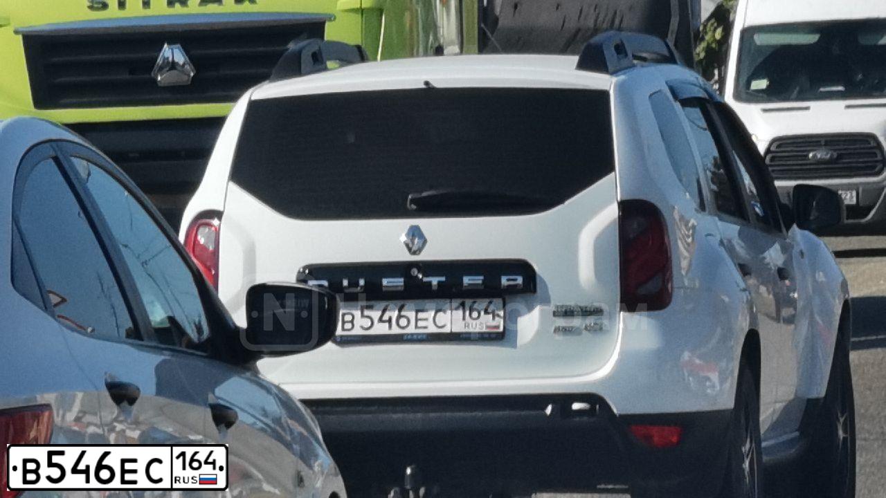 Фото автомобиля RENAULT DUSTER, 2019 — госномер В546ЕС164. Цвет: БЕЛЫЙ