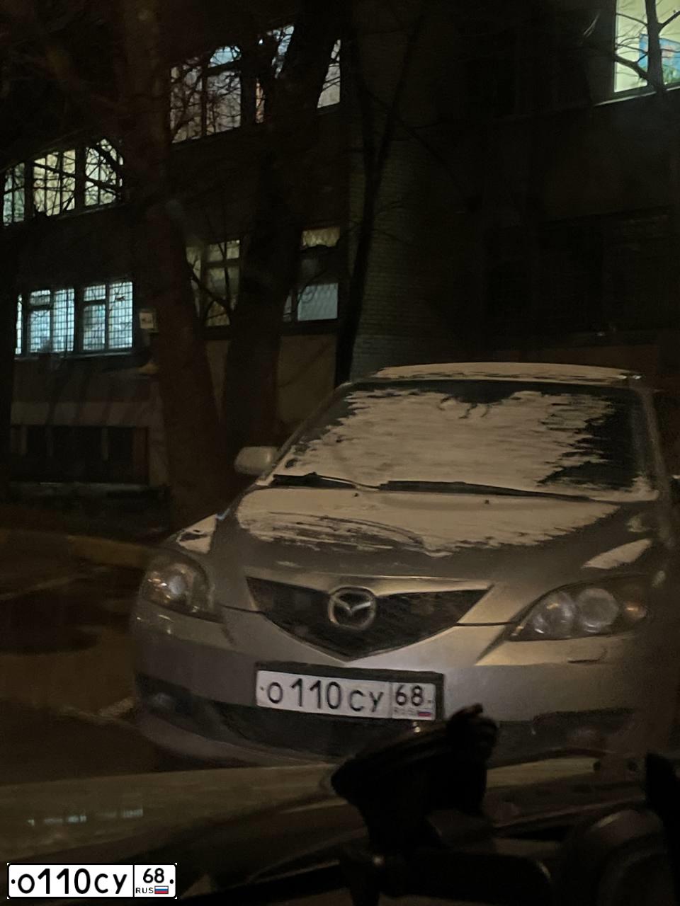 Фото автомобиля MAZDA 3, 2006 — госномер О110СУ68. Цвет: СЕРЕБРИСТЫЙ