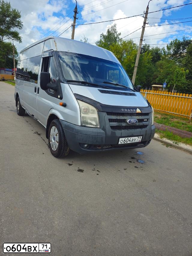 Фото автомобиля FORD TRANSIT, 2008 — госномер О604ВХ71. Цвет: Серебристый