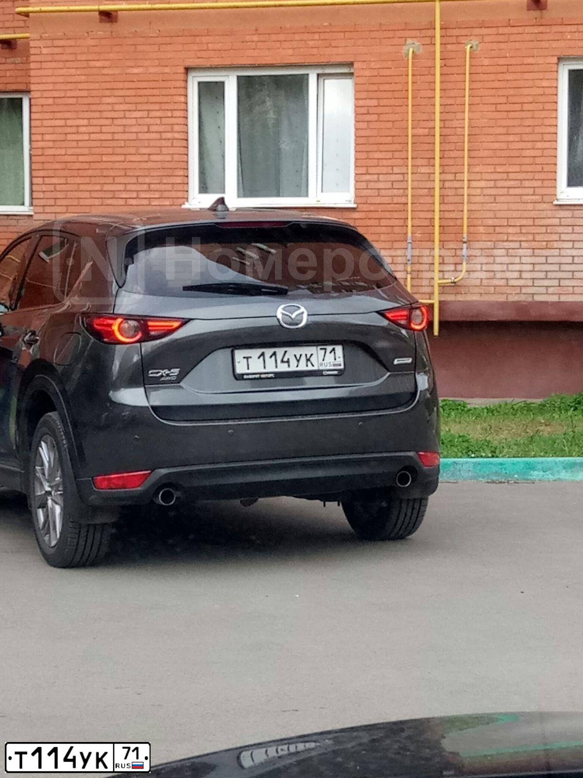 Фото автомобиля MAZDA CX-5, 2019 — госномер Т114УК71. Цвет: ТЕМНО-СЕРЫЙ