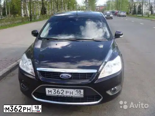 Фото автомобиля FORD FOCUS, 2008 — госномер Т130НУ18. Цвет: ЧЕРНЫЙ