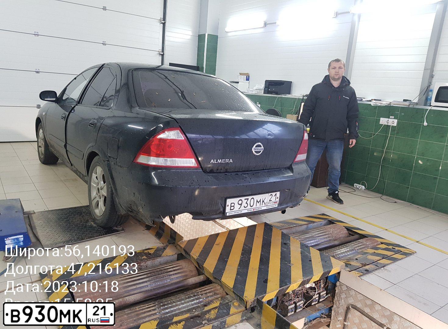 Фото автомобиля NISSAN ALMERA, 2008 — госномер Н735ЕМ21. Цвет: ЧЕРНЫЙ