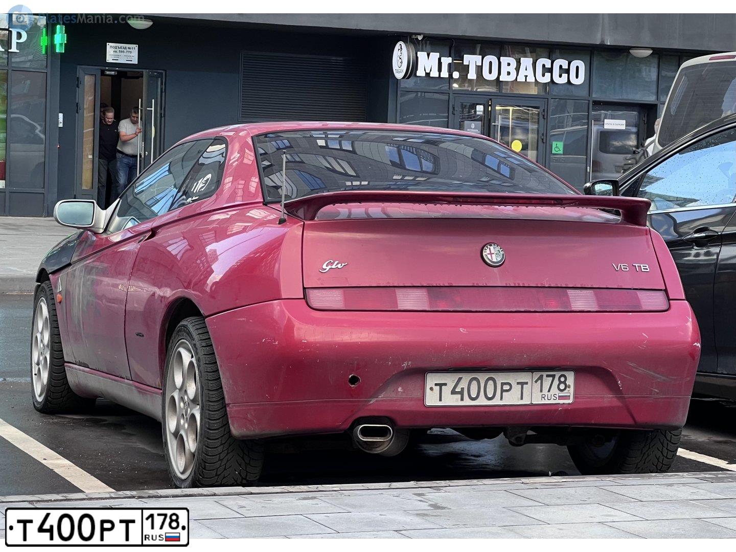 Фото автомобиля ALFAROMEO ALFA GTV, 1997 — госномер Т400РТ178. Цвет: КРАСНЫЙ