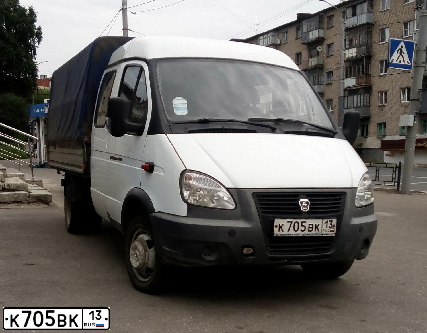 Фото автомобиля GAZ 3302 EL, 2013 — госномер К705ВК13. Цвет: Белый