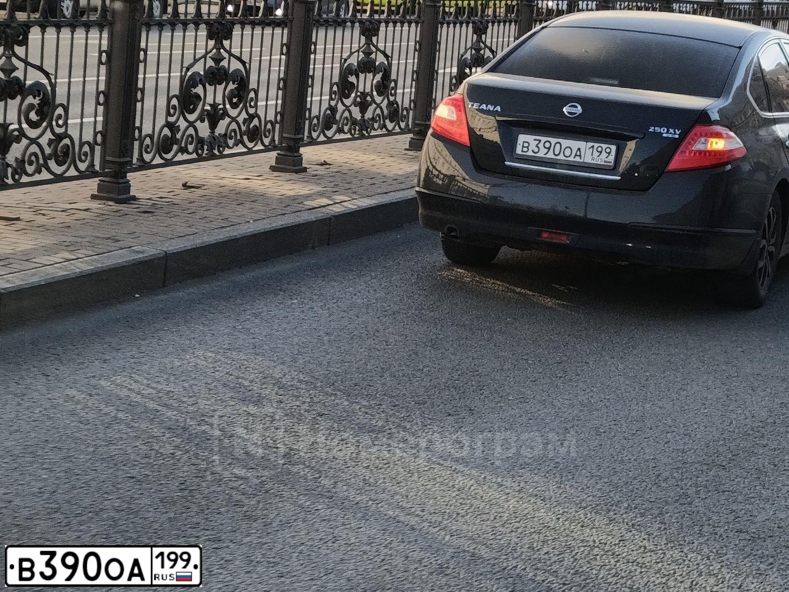 Фото автомобиля NISSAN TEANA, 2008 — госномер В390ОА199. Цвет: ЧЕРНЫЙ