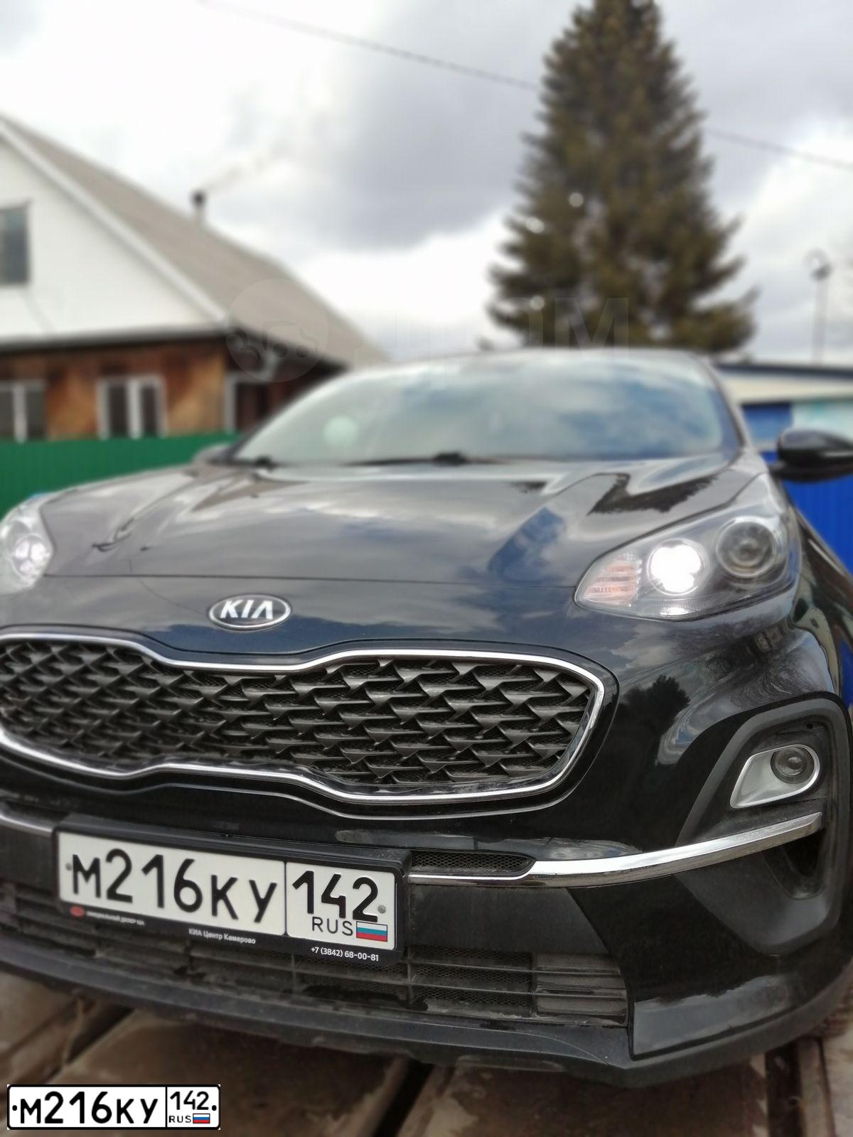Фото автомобиля KIA SPORTAGE, 2020 — госномер М216КУ142. Цвет: ЧЕРНЫЙ ПЕРЛАМУТР
