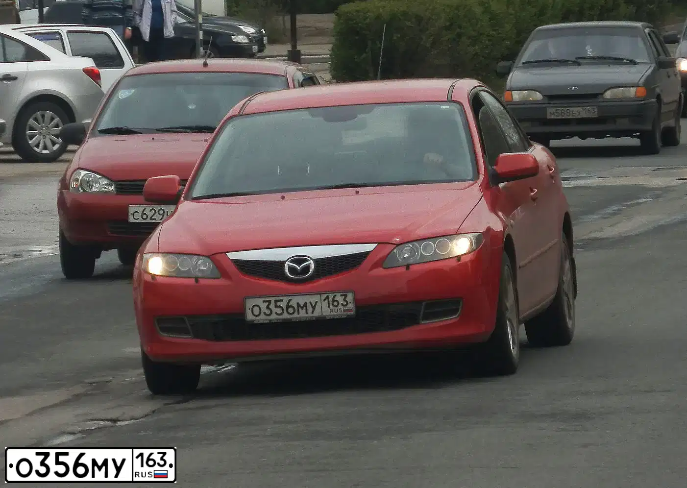 Фото автомобиля MAZDA 6, 2006 — госномер М355НН163. Цвет: КРАСНЫЙ