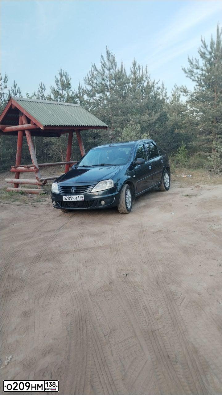 Фото автомобиля RENAULT LOGAN, 2009 — госномер О209НМ138. Цвет: ТЕМНО-СЕРЫЙ