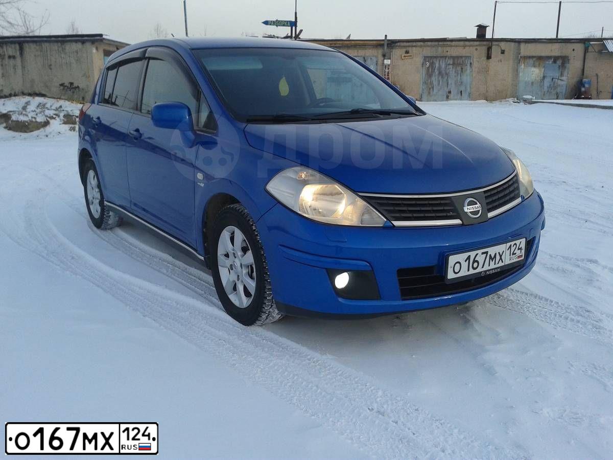 Фото автомобиля NISSAN TIIDA, 2007 — госномер О167МХ124. Цвет: ЯРКО-СИНИЙ