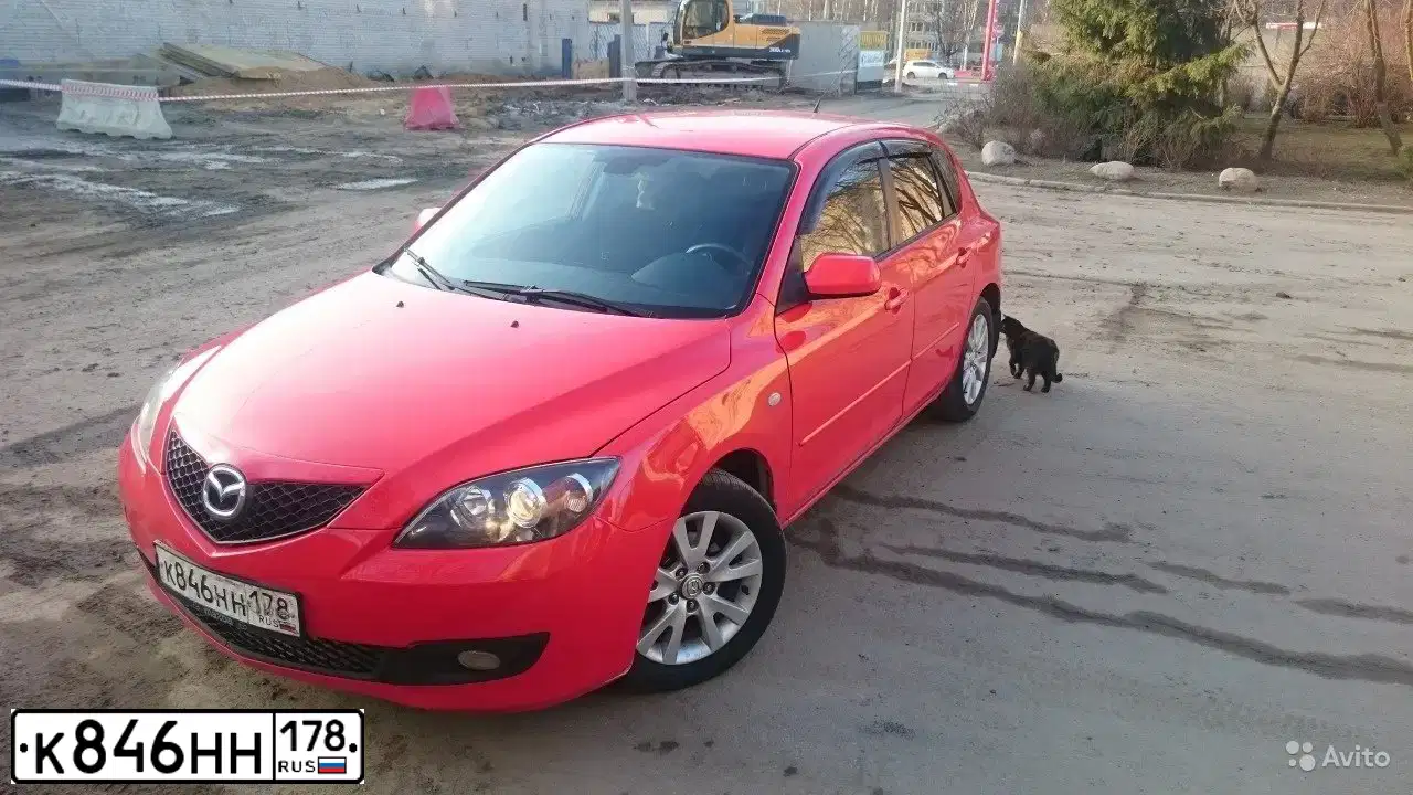 Фото автомобиля MAZDA 3, 2007 — госномер К846НН178. Цвет: Красный