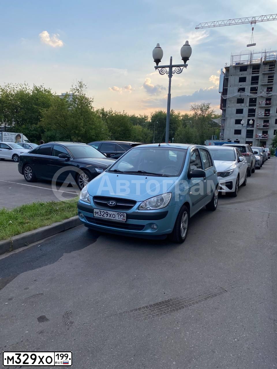 Фото автомобиля HYUNDAI GETZ, 2008 — госномер М329ХО199. Цвет: ГОЛУБОЙ