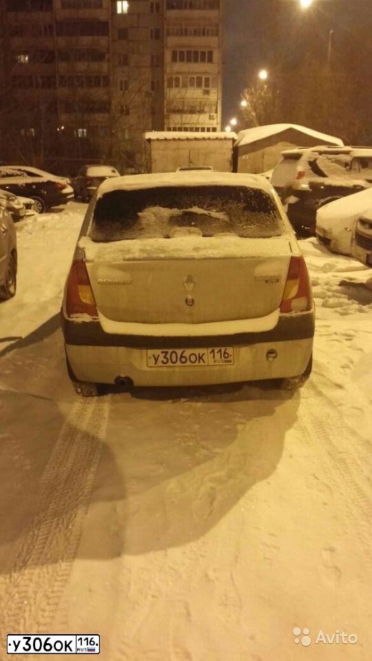 Фото автомобиля RENAULT LOGAN, 2008 — госномер У306ОК116. Цвет: Серый