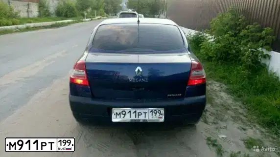 Фото автомобиля RENAULT MEGANE, 2006 — госномер М911РТ199. Цвет: СИНИЙ