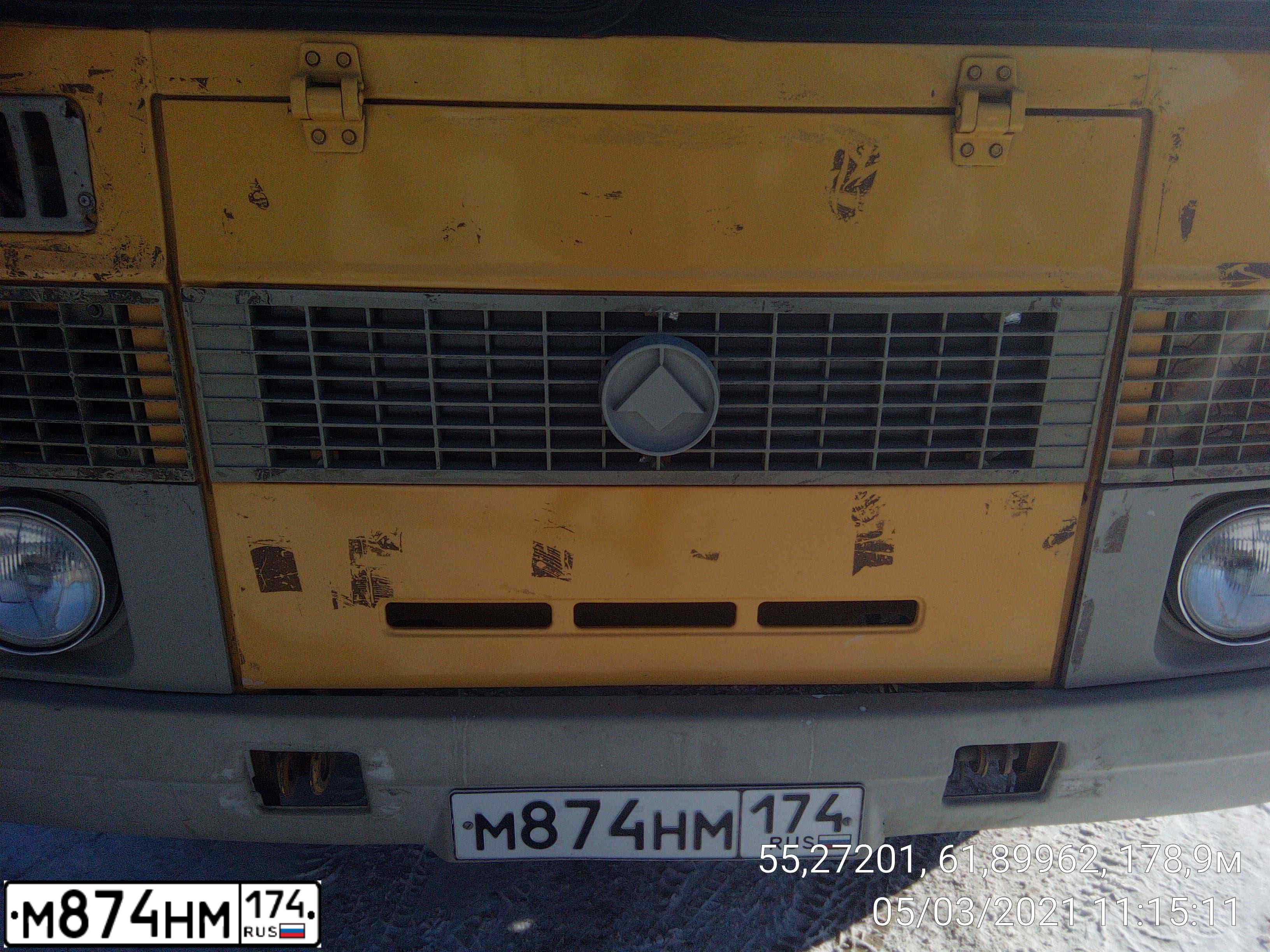Фото автомобиля PAZ 3205, 2011 — госномер М874НМ174. Цвет: ЖЕЛТЫЙ