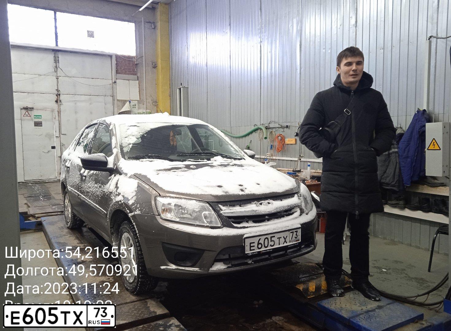 Фото автомобиля LADA 2191 GRANTA, 2017 — госномер Е605ТХ73. Цвет: ЗОЛОТИСТО-КОРИЧНЕВЫЙ