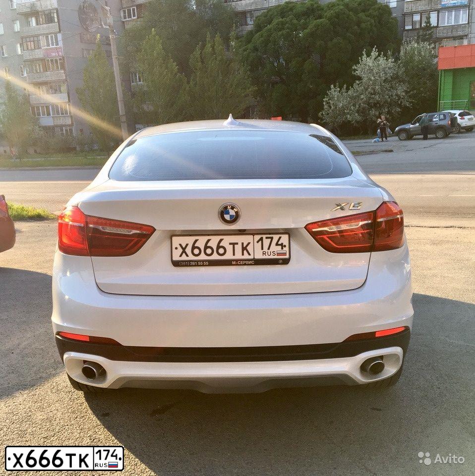 Фото автомобиля BMW X6, 2016 — госномер Х666ТК174. Цвет: БЕЛЫЙ МЕТАЛЛИК