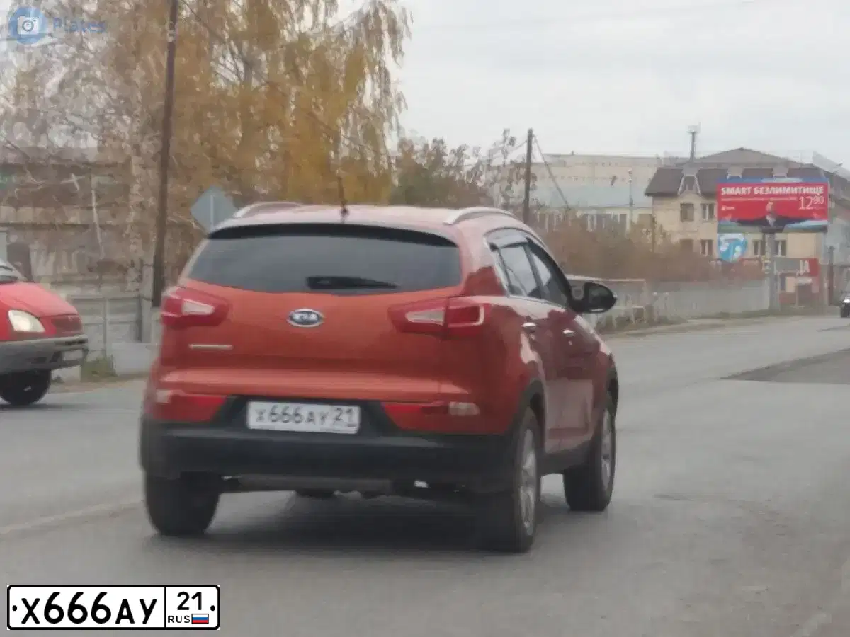 Фото автомобиля DAIHATSU TERIOS, 2006 — госномер Х666АУ21. Цвет: БЕЛЫЙ
