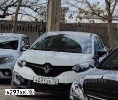 Фото автомобиля RENAULT KAPTUR, 2018 — госномер В424КХ92. Цвет: Белый