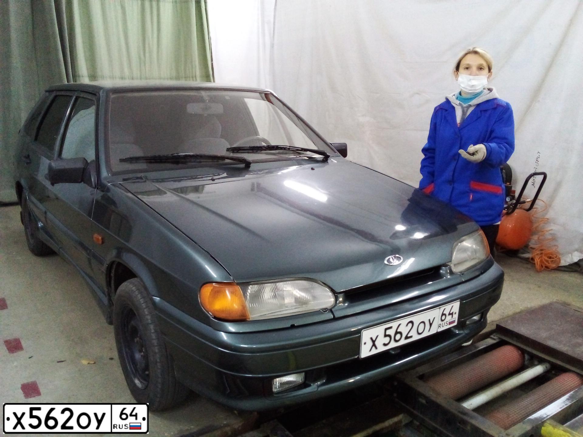 Фото автомобиля LADA 2114 SAMARA, 2008 — госномер Х562ОУ64. Цвет: СЕРО-СИНЕ-ЗЕЛЕНЫЙ