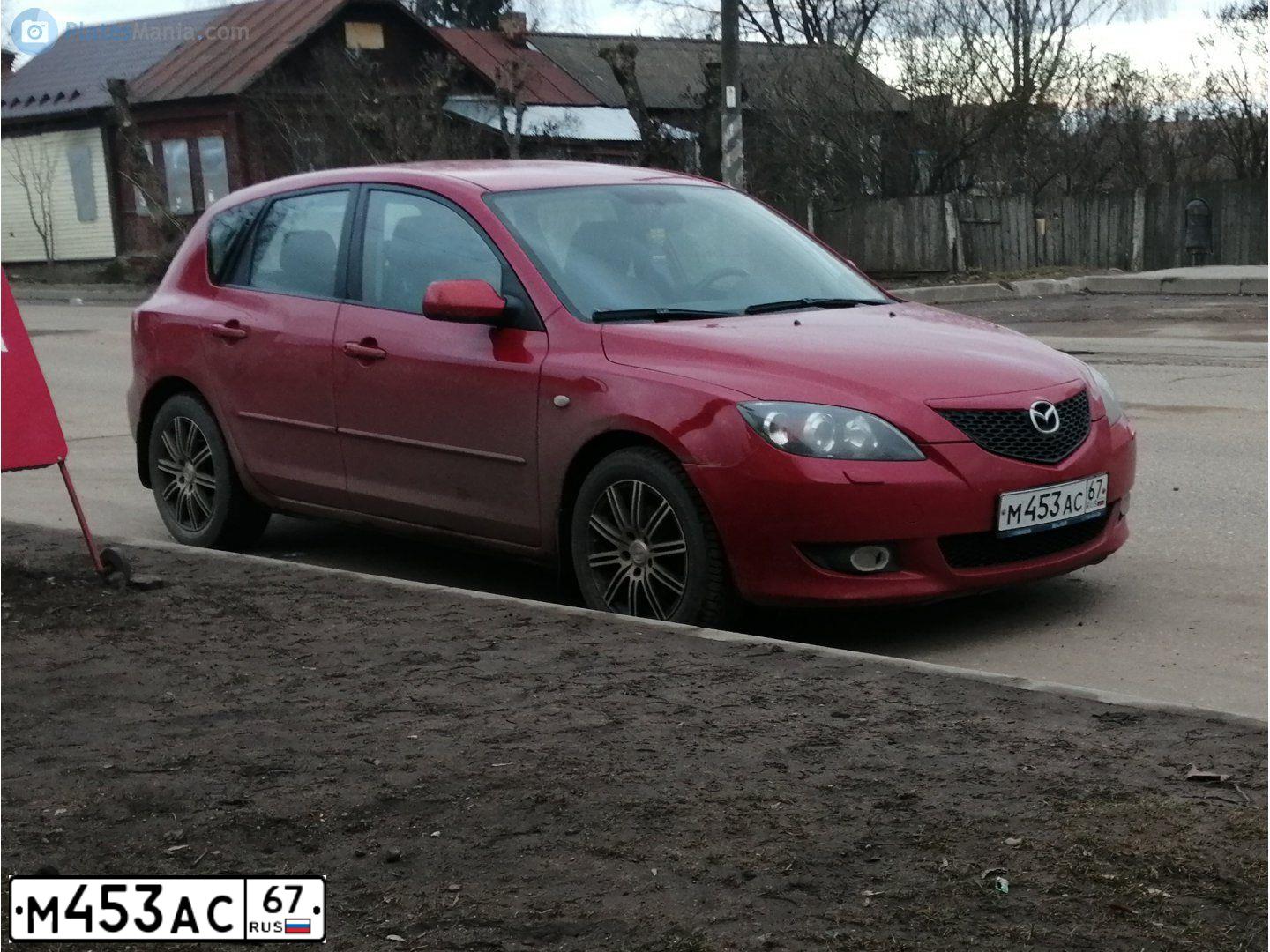 Фото автомобиля MAZDA 3, 2004 — госномер Т429МС790. Цвет: Красный