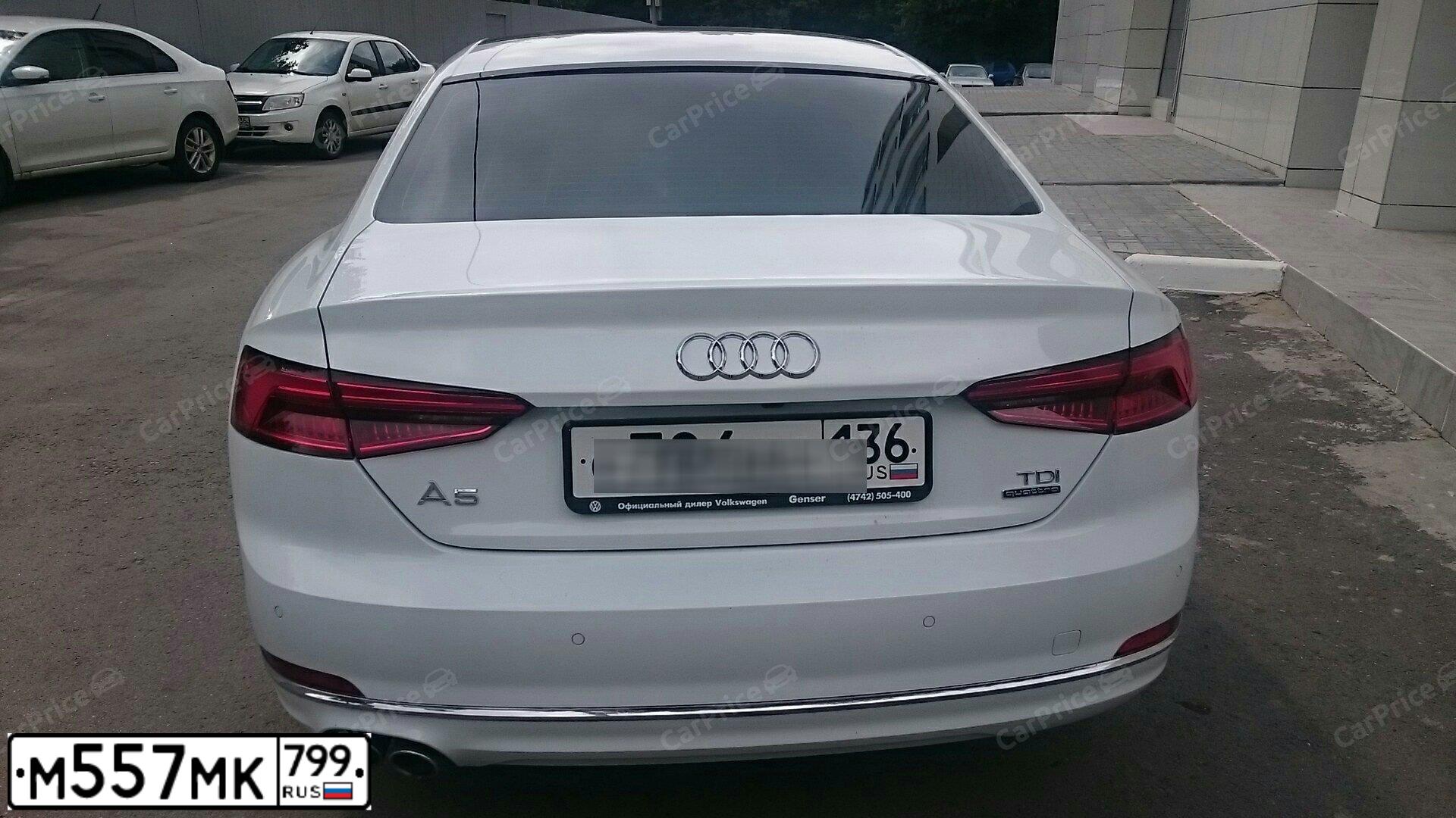 Фото автомобиля AUDI A5, 2016 — госномер М600ВУ147. Цвет: Белый