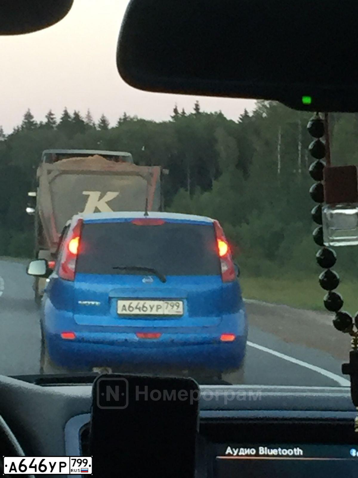 Фото автомобиля NISSAN NOTE, 2007 — госномер А646УР799. Цвет: синий
