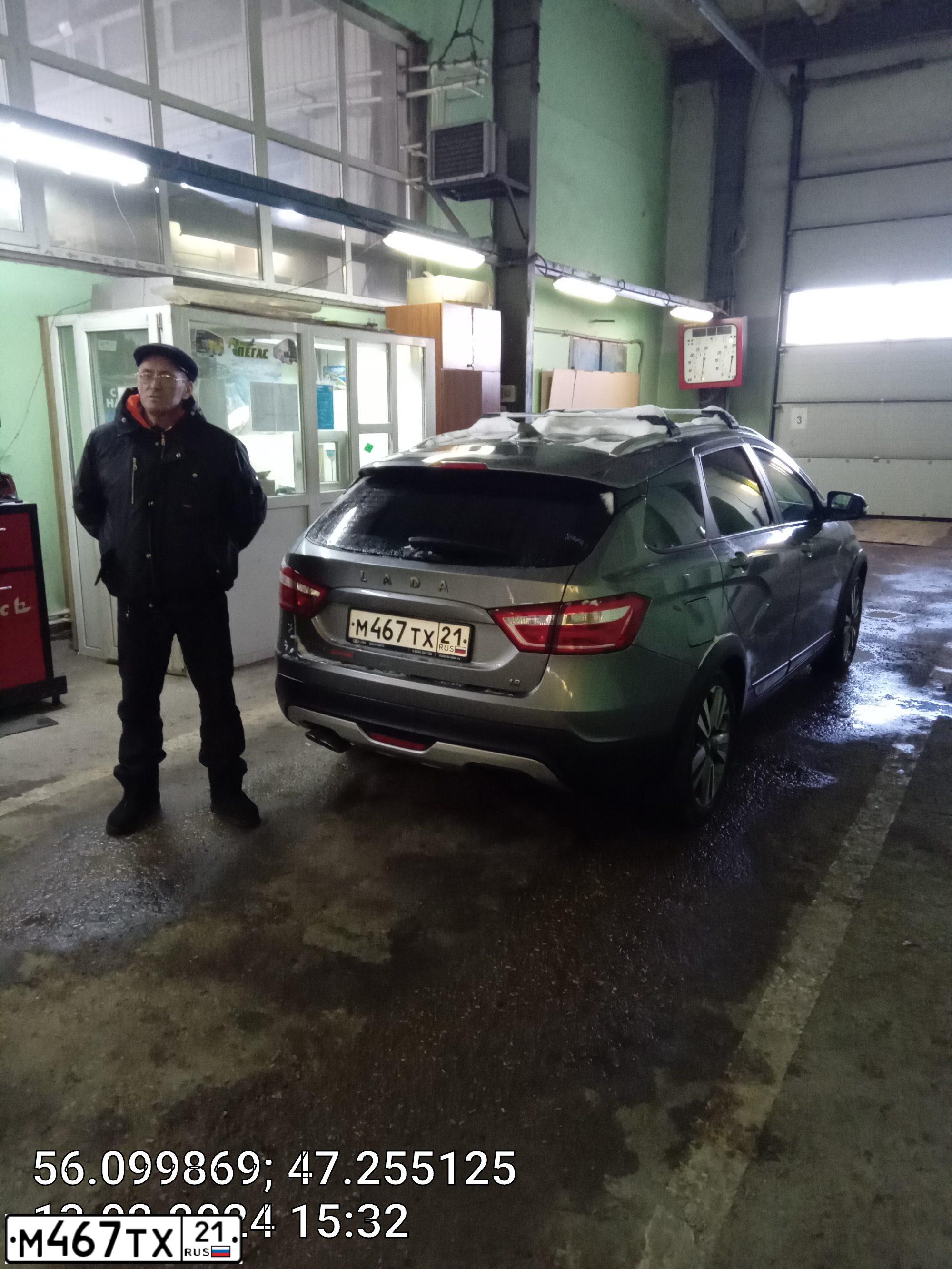 Фото автомобиля LADA VESTA, 2019 — госномер М467ТХ21. Цвет: серый