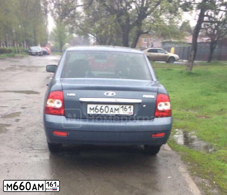 Фото автомобиля LADA 2170 PRIORA, 2008 — госномер М660АМ161. Цвет: СЕРО-СИНИЙ